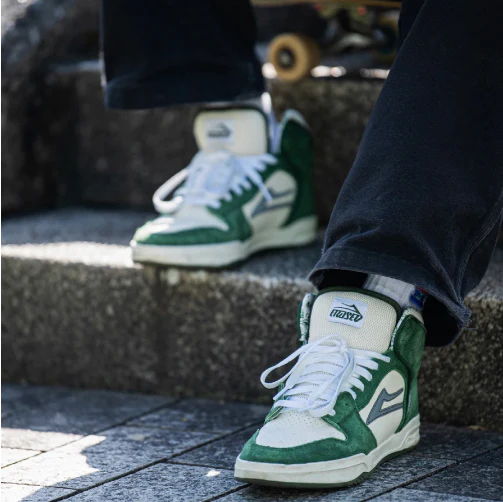 Lakai X Erased Telford Skate Shoe - Green/Cream - Image 4