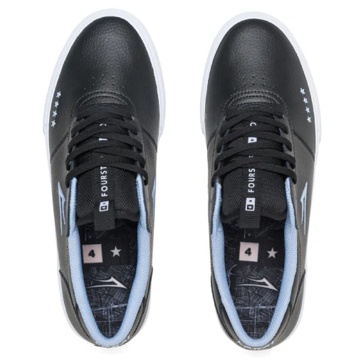 Lakai X Fourstar Manchester Skate Shoe - Black Pebble Leather - Image 3