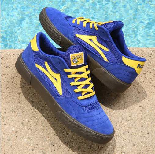 Lakai X Pacifico Cambridge SMU Skate Shoe - Blue/Yellow - Image 5
