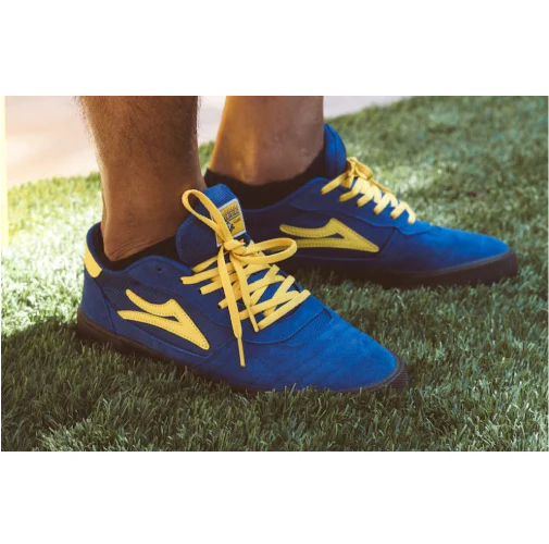 Lakai X Pacifico Cambridge SMU Skate Shoe - Blue/Yellow - Image 7