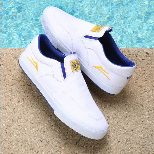 Lakai X Pacifico Owen VLK Shoe - White/White Canvas - Image 3