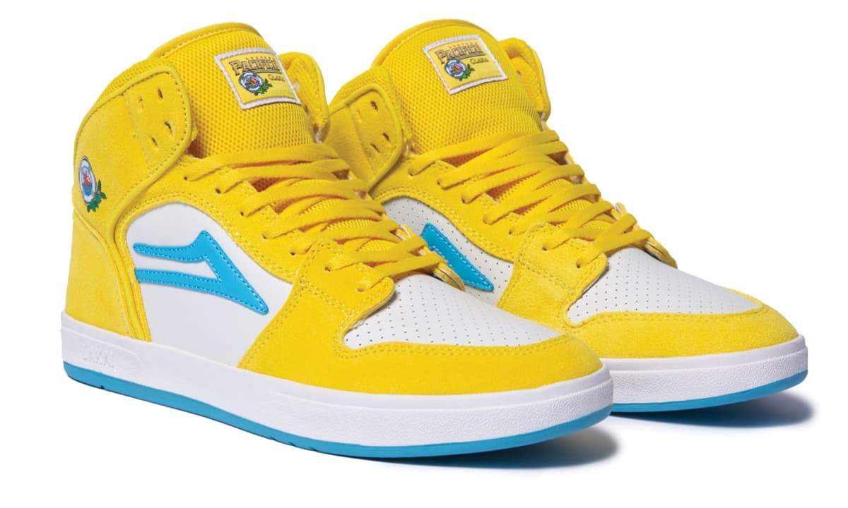 Lakai X Pacifico Telford Yellow, Cyan Suede Skate Shoe - Image 2