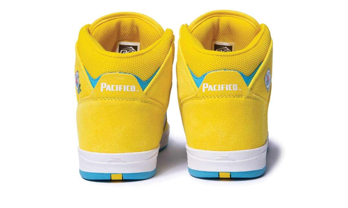 Lakai X Pacifico Telford Yellow, Cyan Suede Skate Shoe - Image 4