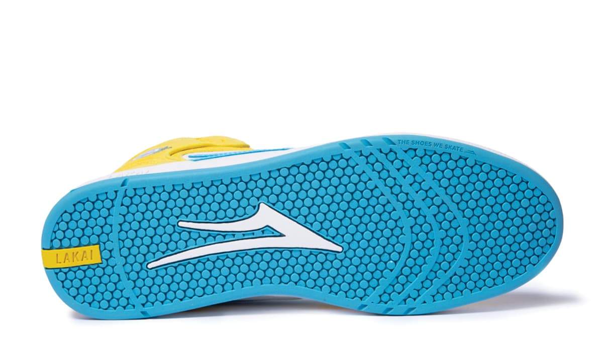 Lakai X Pacifico Telford Yellow, Cyan Suede Skate Shoe - Image 5