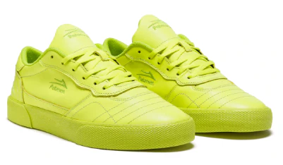 Lakai X Paterson Cambridge Lime Green Leather Skate Shoe - Image 2