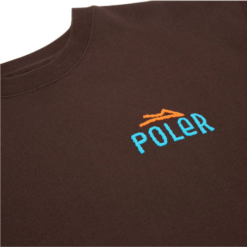 Lakai X Poler Vibes Crewneck Sweatshirt - Chocolate - Image 3