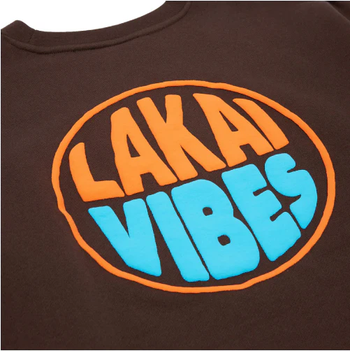 Lakai X Poler Vibes Crewneck Sweatshirt - Chocolate - Image 4