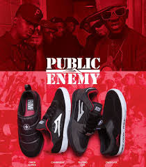 Lakai X Public Enemy Telford Low Skate Shoe - Black/Charcoal Suede - Image 7