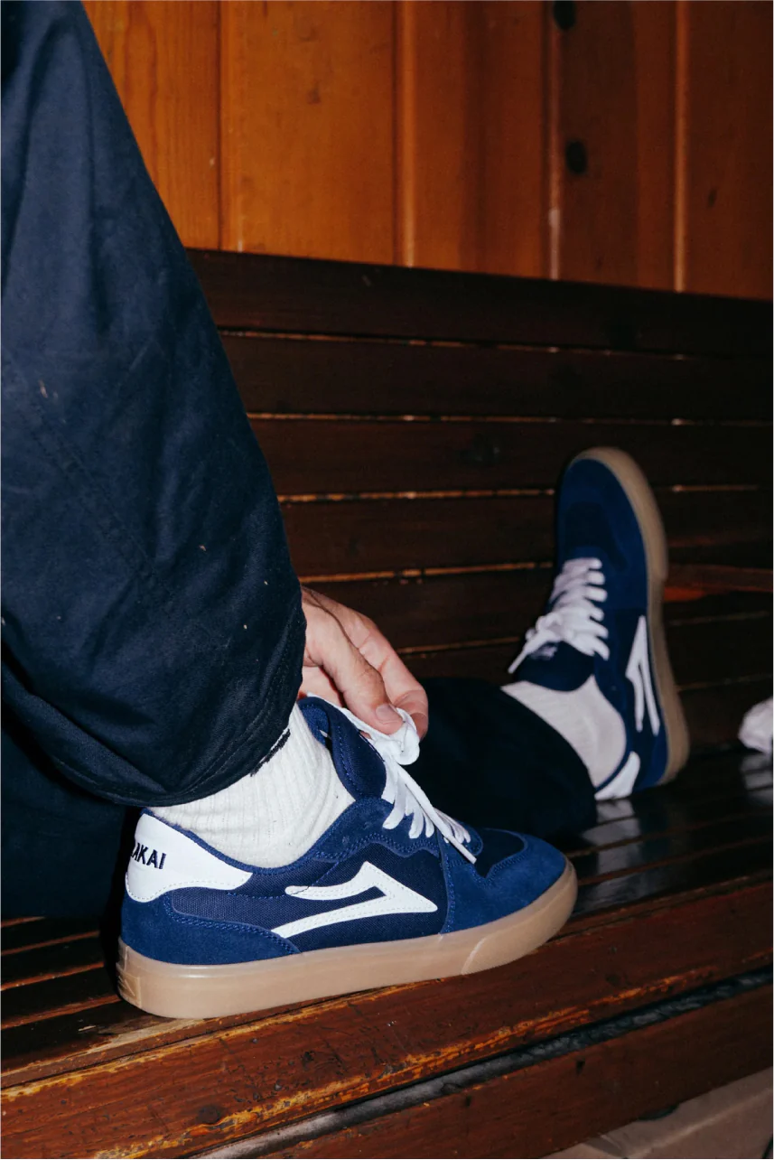 Lakai York Skate Shoe - Navy/Gum Suede - Image 4