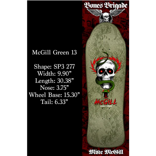 LIMITED Powell Peralta Bones Brigade Series 13 MIKE MCGILL Skull & Snake Green Deck - Image 3