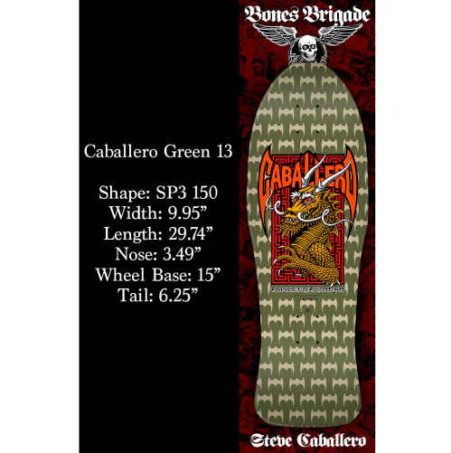 LIMITED Powell Peralta Bones Brigade Series 13 STEVE CABALLERO Dragon & Bats Green Deck - Image 3