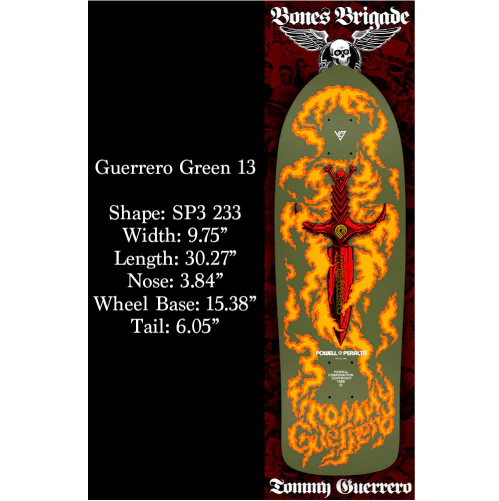 LIMITED Powell Peralta Bones Brigade Series 13 TOMMY GUERRERO Dagger Green Deck - Image 3