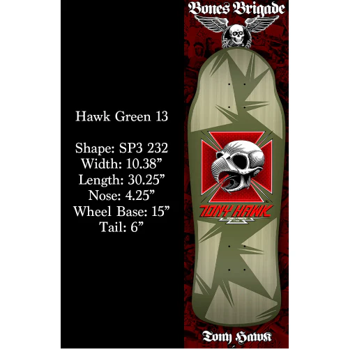 LIMITED Powell Peralta Bones Brigade Series 13 TONY HAWK Chicken Skull Green Deck - Image 3