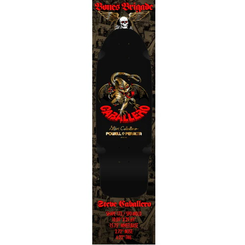 *LIMITED* Powell Peralta Bones Brigade Series 16 STEVE CABALLERO Black/Gold Foil Deck 10.09" - Image 3