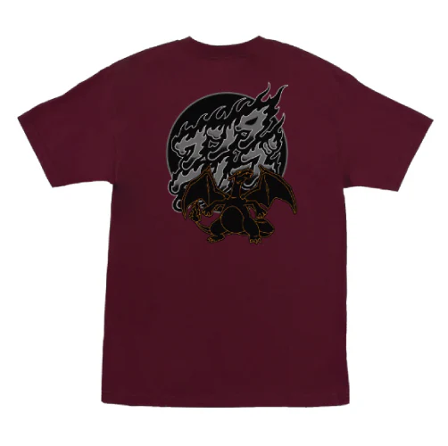 *LIMITED* Santa Cruz X Pokemon Fire Type 3 Tee - Burgundy