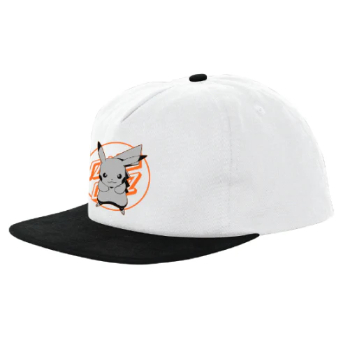 *LIMITED* Santa Cruz X Pokemon Pikachu Snapback Hat - White/Black