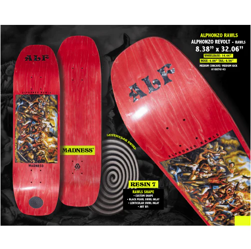 Madness Alphonzo Rawls Revolt R7 Skateboard Deck 8.38" - Image 3