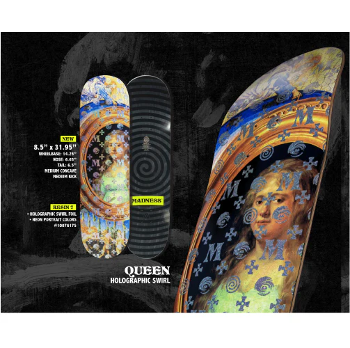 Madness Queen Holographic R7 Skateboard Deck 8.5" - Image 4