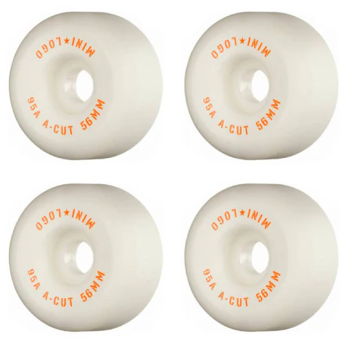 Mini Logo Skateboard A-cut Wheels White 56MM 95A - Image 2