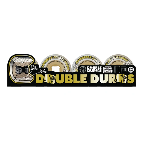 OJ Double Duro Chubbies Wheels White/Gum 54MM 101A/95A - Image 4