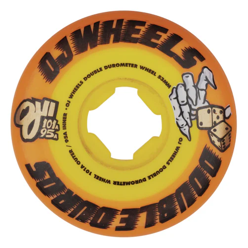 OJ Double Duro Wheels Orange/Yellow 53MM 101A/95A