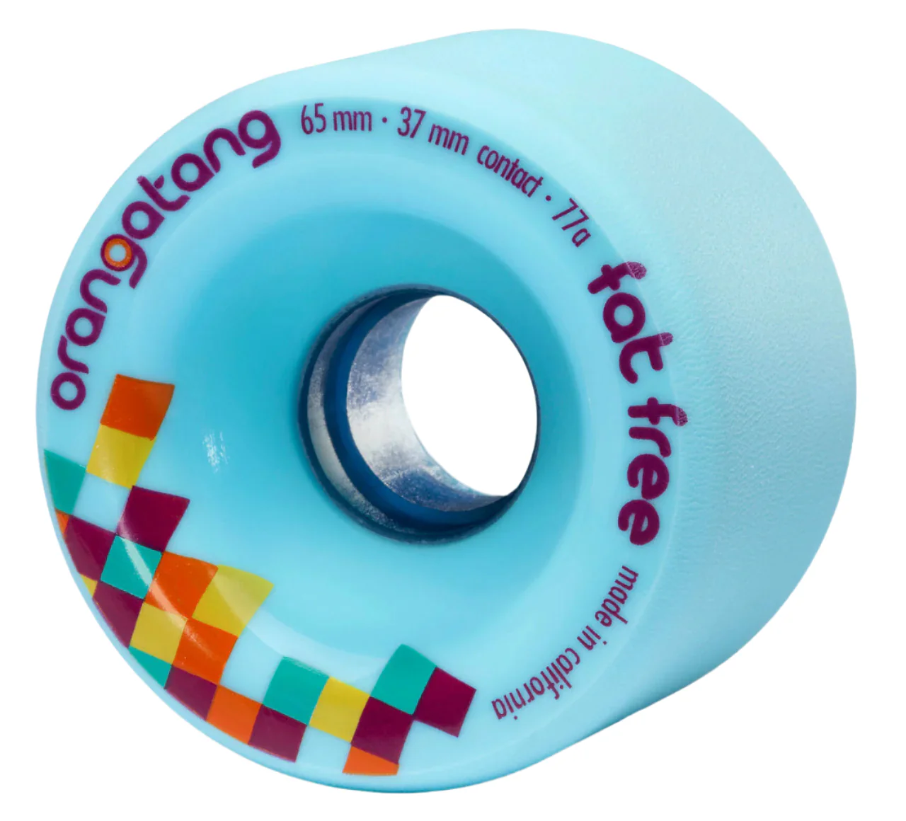 Orangatang Fat Free Wheels Blue 65MM 77A - Image 2