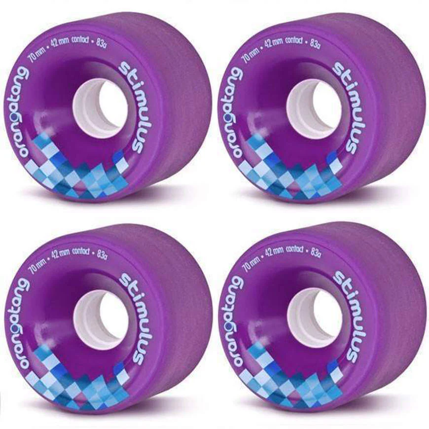 Orangatang Stimulus Longboard Cruiser Wheels Purple 70MM 83A - Image 3