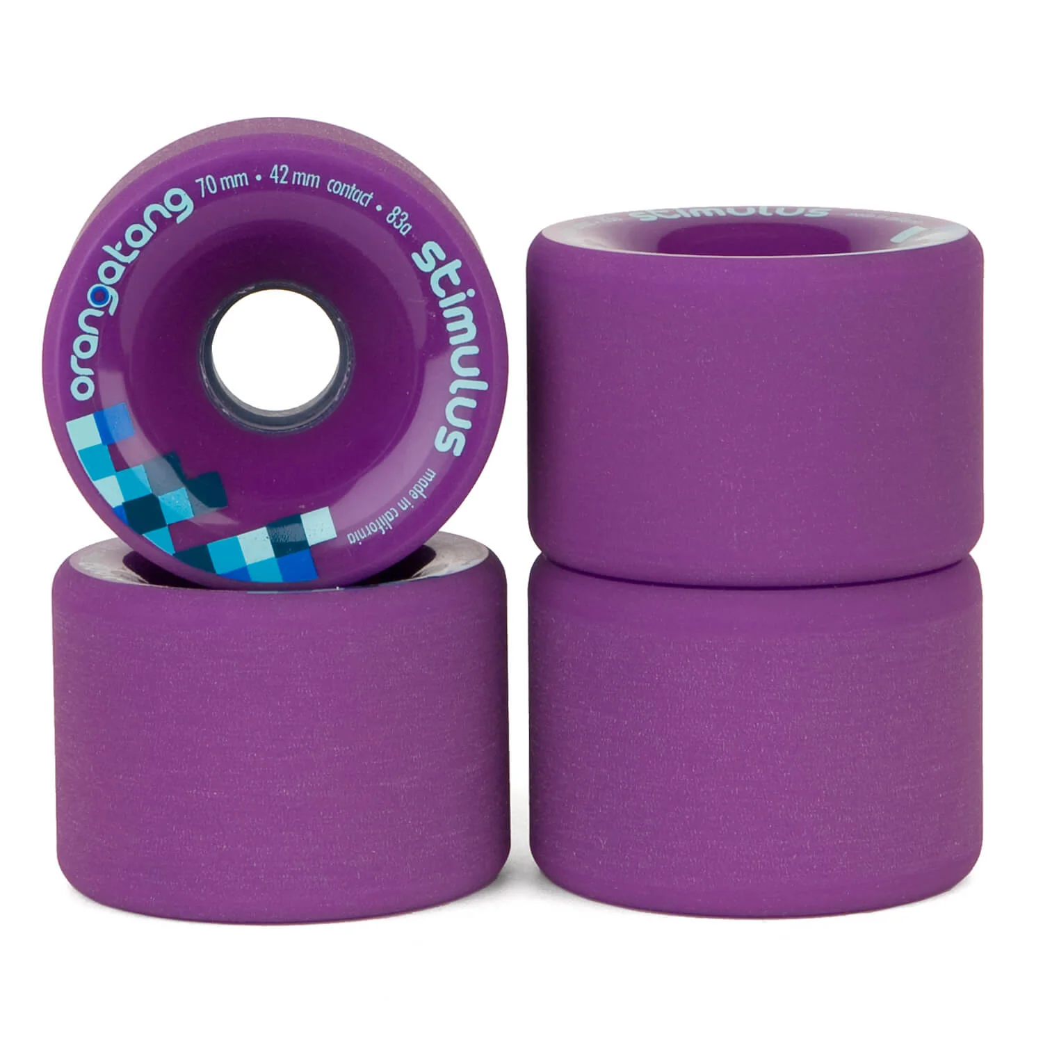 Orangatang Stimulus Longboard Cruiser Wheels Purple 70MM 83A - Image 4