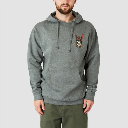 Powell Peralta Anderson Skull Hoodie - Gunmetal Heather - Image 6
