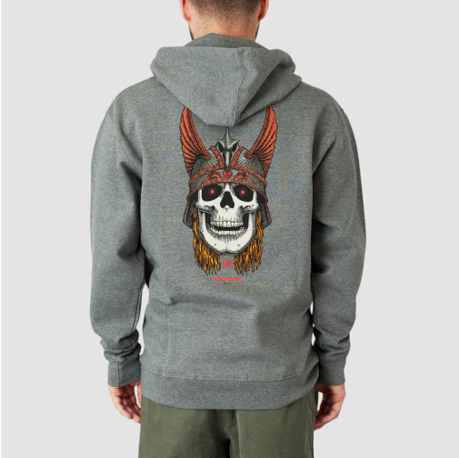 Powell Peralta Anderson Skull Hoodie - Gunmetal Heather - Image 7