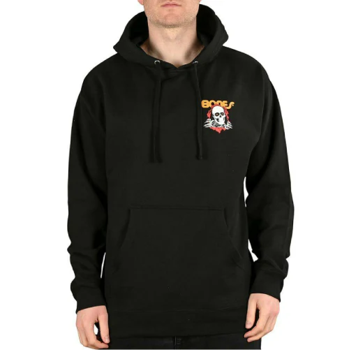 Powell Peralta Bones Ripper Midweight Hooded Sweatshirt - Black - Image 3