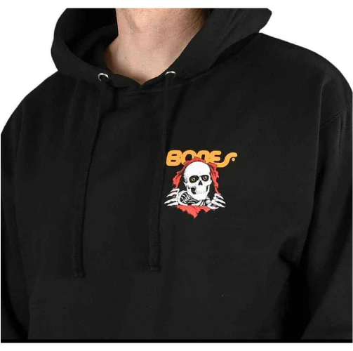 Powell Peralta Bones Ripper Midweight Hooded Sweatshirt - Black - Image 6