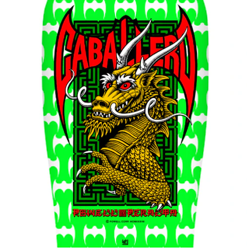 Powell Peralta Caballero Street Dragon Reissue Skateboard Deck Green/White 9.625" - Image 2