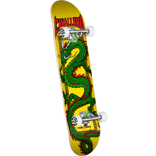 Powell Peralta Cab Chinese Dragon Complete Skateboard Yellow 7.5"