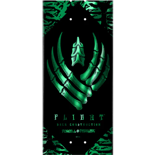 Powell Peralta Flight Skeleton Skateboard Deck Black/Teal Foil 8.13" - Image 2