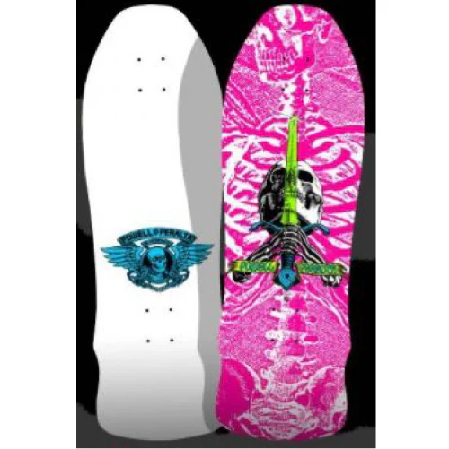 Powell Peralta GeeGah Skull and Sword Reissue Pink Skateboard Deck 9.75" - Image 4