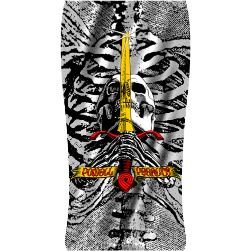 Powell Peralta GeeGah Skull and Sword Reissue Skateboard Deck Silver Foil 9.75" - Image 2