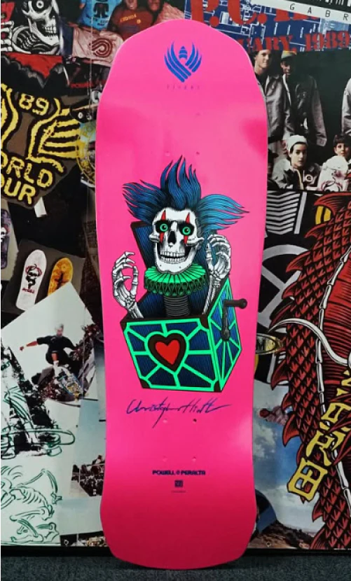 Powell Peralta Flight Hiett Skull Pink Skateboard Deck 9.5" - Image 3