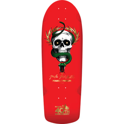 Powell Peralta McGill 40th Anniversary McTwist Skateboard Red/Gold Foil Deck 10"