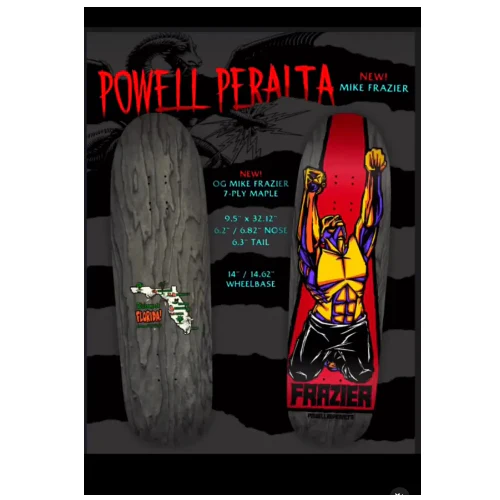 Powell Peralta Mike Frazier Yellow Man Reissue Skateboard Deck 9.43" - Image 4