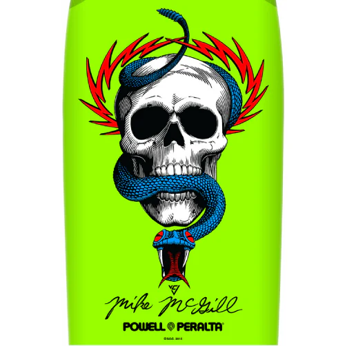 Powell Peralta Mike McGill Skull & Snake Lime Green Skateboard Deck 10" - Image 2