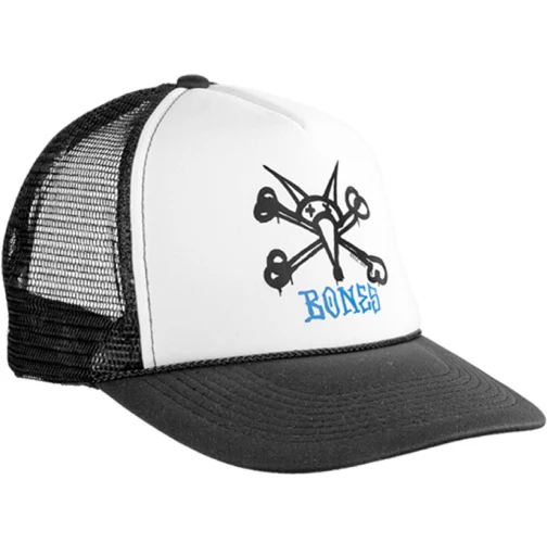 Powell Peralta Vato Rat Bones Trucker Snapback Hat - White/Black