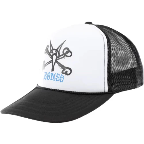 Powell Peralta Vato Rat Bones Trucker Snapback Hat - White/Black - Image 2