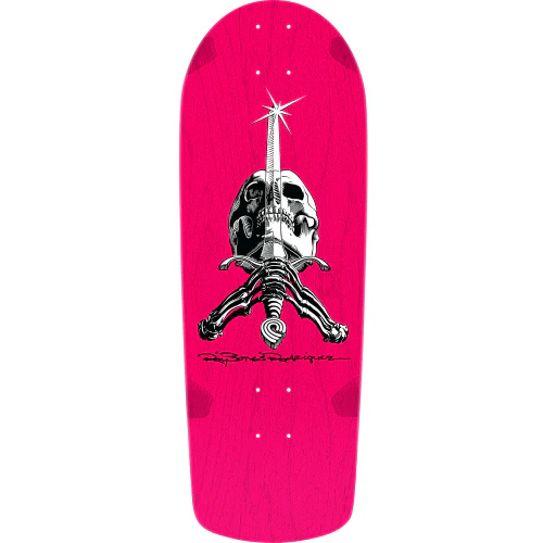 Powell Peralta Ray Rodriguez OG Snub Skull & Sword Brite Lite Pink Reissue Skateboard Deck 10.0"