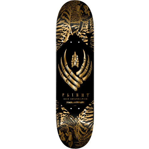 Powell Peralta Flight Skeleton Skateboard Deck Black/Gold Foil 8.63"