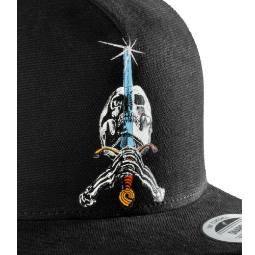 Powell Peralta Skull & Sword Trucker Snapback Hat - Black - Image 2
