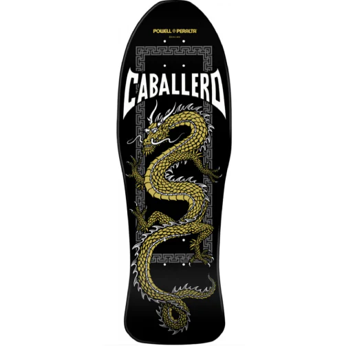 Powell Peralta Steve Caballero Chinese Dragon Black, Gold Reissue Skateboard Deck 10"