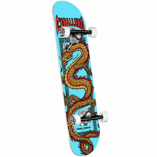 Powell Peralta Steve Caballero Chinese Dragon Complete Skateboard Light Blue 7.75"