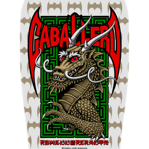 Powell Peralta Steve Caballero Street Dragon White/Gold Reissue Skateboard Deck 9.625" - Image 2