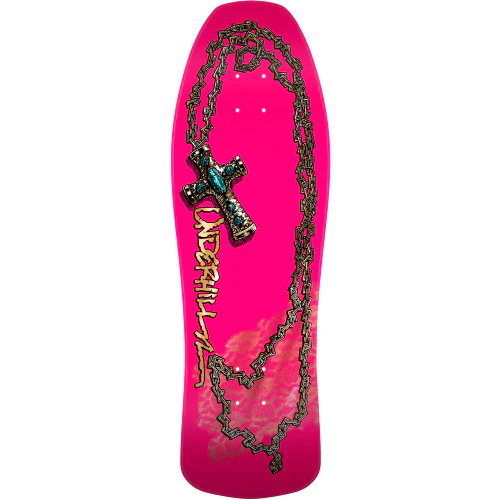 Powell Peralta Underhill Reissue Skateboard Deck Pink/Gold Foil 9.9"